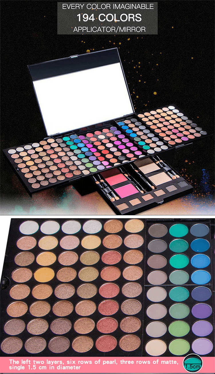 Custom Your Own Brand Pigment 194 Colors Eye shadow Case Makeup Set Cosmetic Pressed Private label Eyeshadow