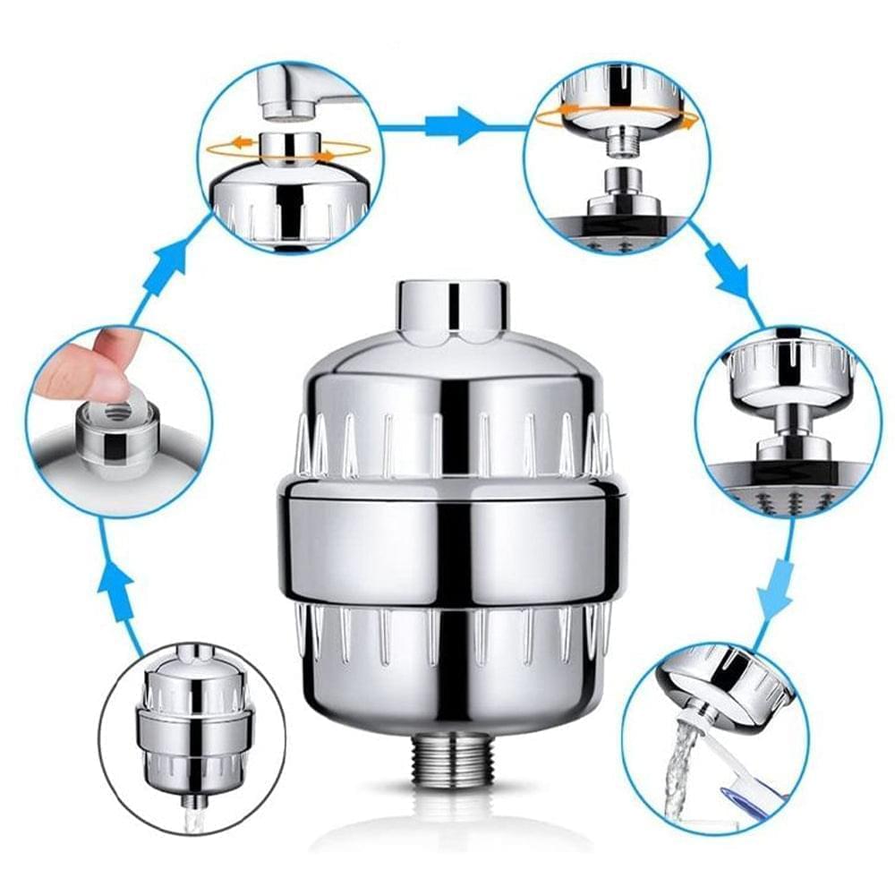 15 Stages Shower Filter High Output Shower Head Filter for Hard Water Improves Skin Condition