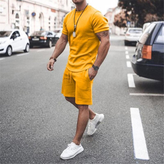 3XL Plus Size Men's Athletic Shirts And Shorts Outfits Short Sleeve Activewear Sports Set Summer Casual Tracksuit