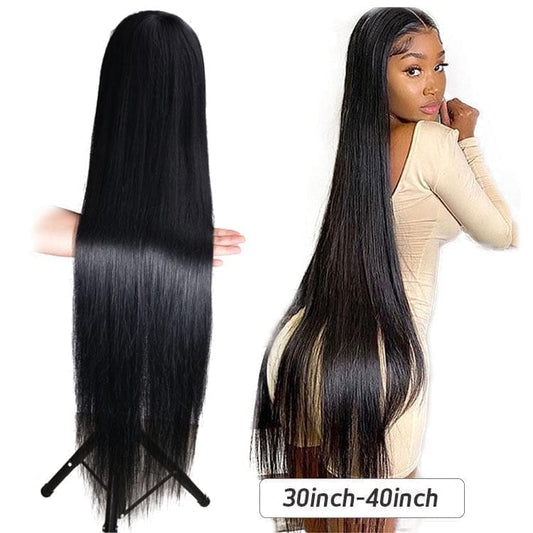 30 32 34 36 38 40 50 inch Human Hair Wigs For Black Women Straight Deep Wave Virgin Raw Indian Hair Long Lace Front Wigs