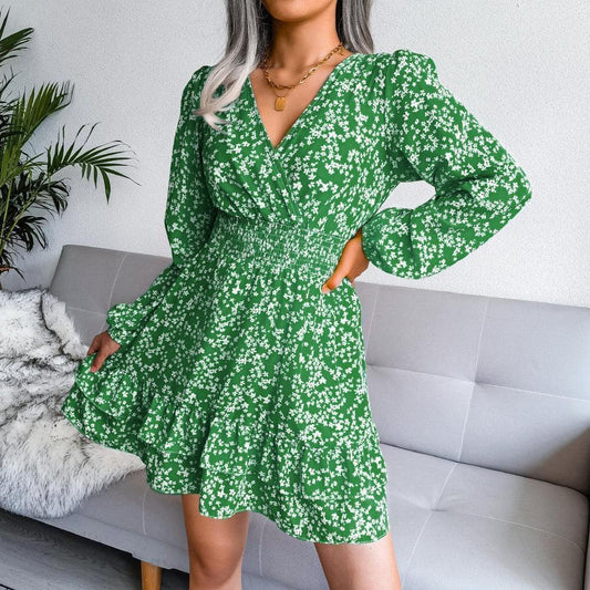 2022 Spring And Summer Women'S New Sexy Floral Chiffon Beach Maxi Ladies Elegant Casual Cheap Women Dress Casual Dresses