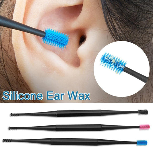 3PCS Soft Silicone Ear Pick Double-ended Earpick Ear Wax Curette Remover Ear Cleaner Spoon Spiral Ear Clean Tools