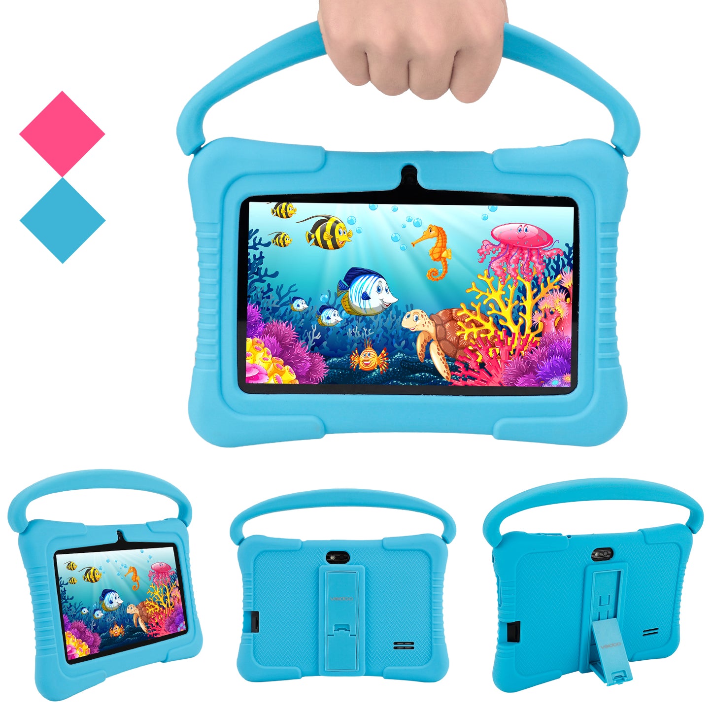 Kids Tablet Eye Protection HD Screen Parent Control Pre-Installed Educational APP Android Tablets PC for Children